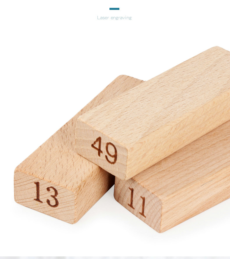 Digital 51PCS Log Building Blocks Dominos Jenga Blocks