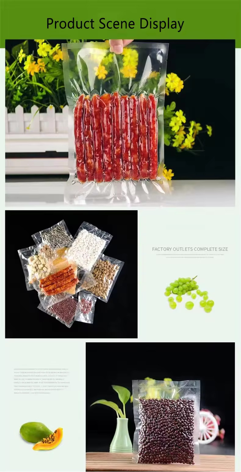 Pa 7 Layers Co Extrusion Vacuum Glossy Plastic Sleeve Roll Film Lay Flat Packaging Tube Bag Vacuum Bags For Food