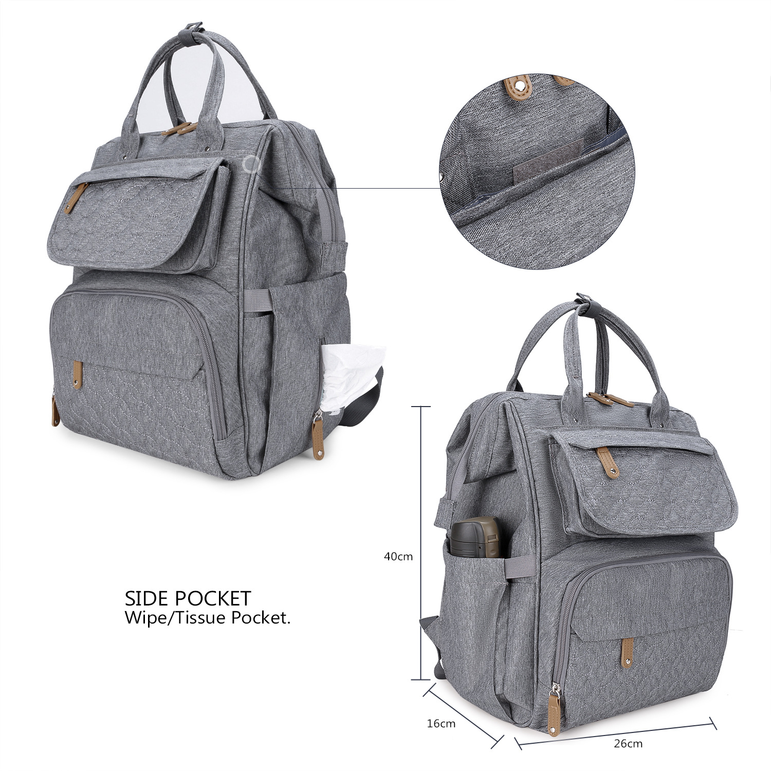 OEM ODM Maternity Nappy Bag ISO9001