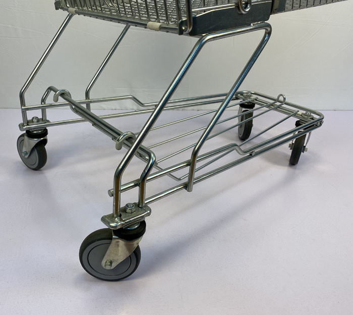 180L TPR Castors Grocery Shopping Trolley Asian Style Supermarket Metal Shopping Trolley