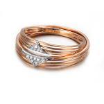 18K Rose Gold White Gold Diamonds Wedding Band Ring Couple Ring (GDR014)