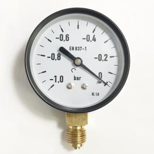 Wholesale EN 837-1 1 Bar Pressure Gauge 2.5 Inch 63mm Bottom Mount Pressure Gauge from china suppliers