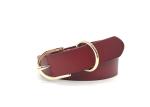 Wide 2.8CM Womens Genuine Leather Belt With Gold Metal Buckle