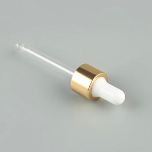 Wholesale Small Essential Oil Glass Dropper 18/410 Shiny Gold Aluminium Dropper from china suppliers
