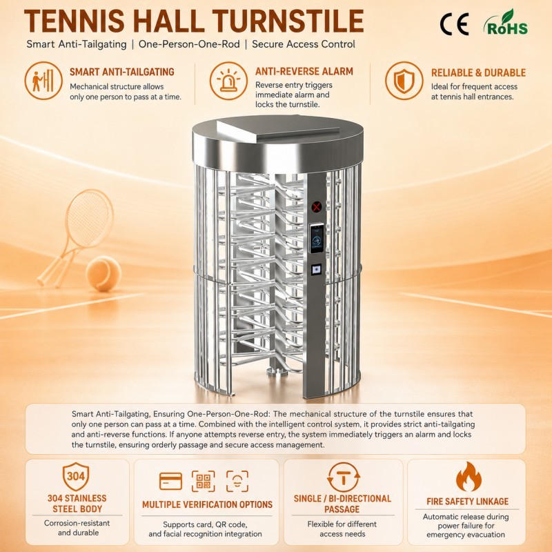 Full Height Turnstile Rugged Weatherproof Access Control For High Security Areas