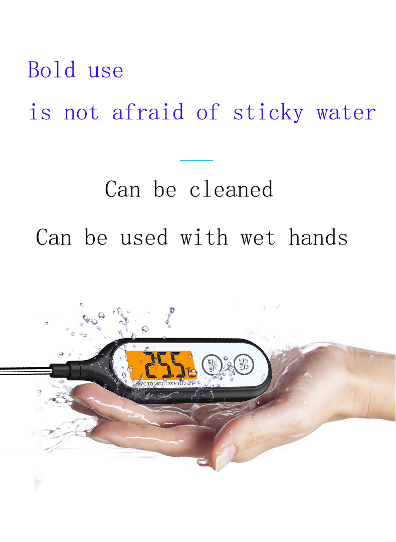 OBM Supported Indoor And Outdoor Digital Probe BBQ Thermometer For Safe Meat Cooking
