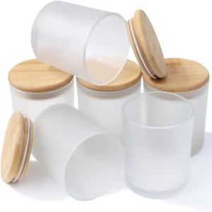 Wholesale Multicolor 10 Oz Frosted Candle Jars With Bamboo Lids Household from china suppliers