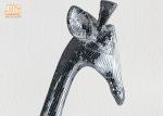 183cm H Silver Mosaic Glass Polyresin Animal Figurines Giraffe Sculpture Floor