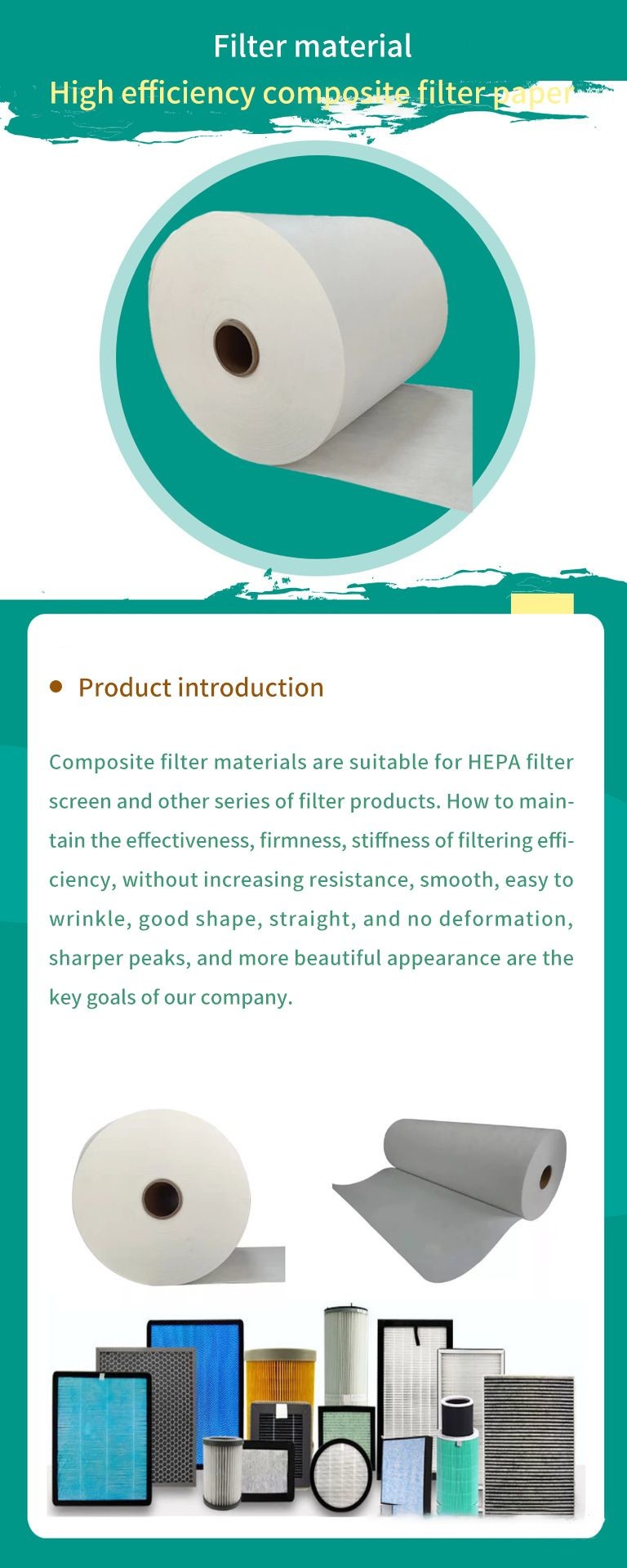 H14 Melt Blown Filter Paper PP Melt Blown Non Woven Fabric