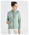Unisex long sleeve winter rib cuff zipper up hoodies