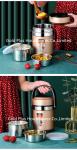 Promotional adults lunch box vacuum insulated thermos food jar 2.0L tiffin lunch
