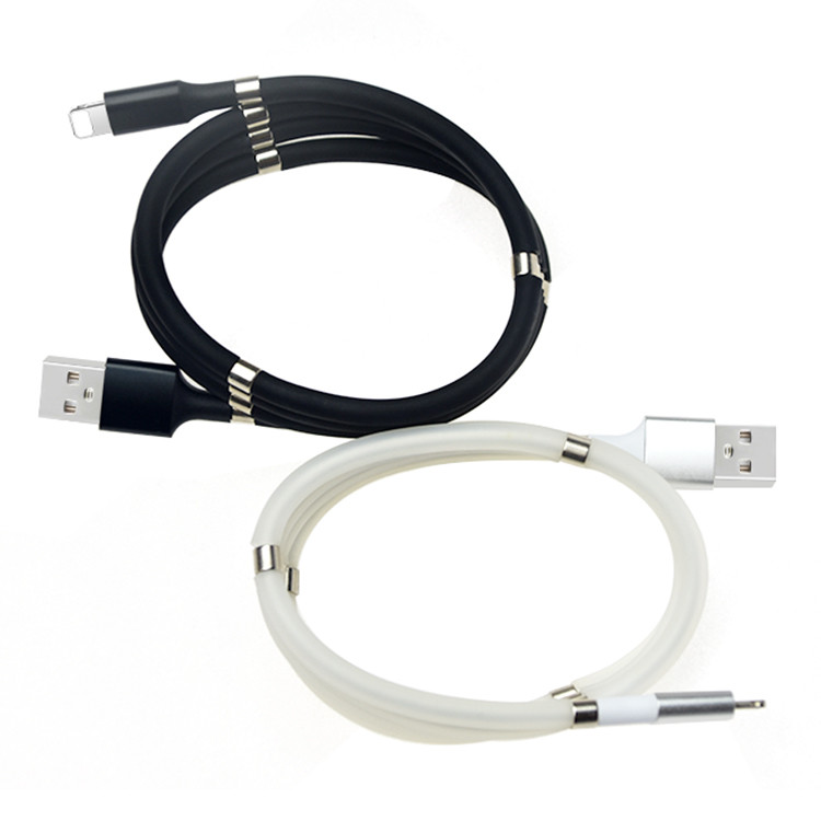 TPE 2M Fast Charging Magnetic USB C Cable Self Winding