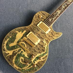 Wholesale New high-quality custom LP electric guitar, Abalone Dinosaur inlaid fingerboard &amp; body custom LP Electric guitar from china suppliers