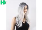 Ombre Grey Non Lace Long Synthetic Wigs High Temperature Fiber Side Part