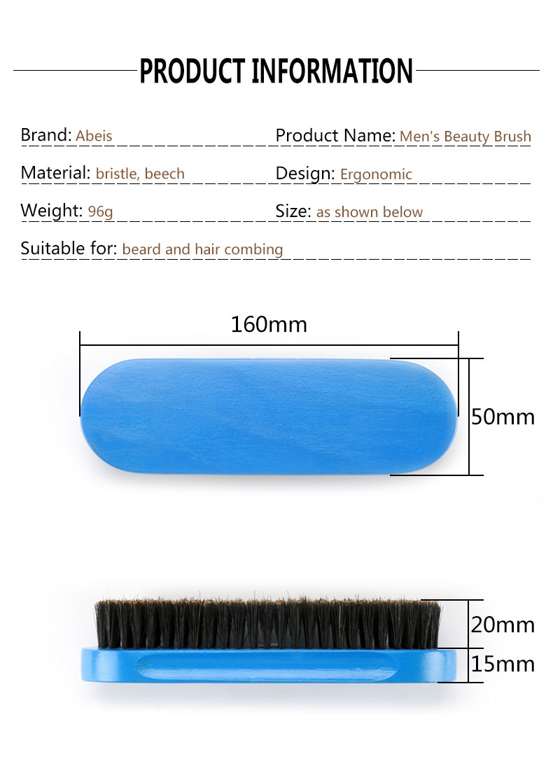 100% Boar Bristle Soft/Medium Hard Beard Brush for Men Customized Logo Design by Abeis