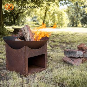 Wholesale 56cm Laser Cut Round Corten Fire Pit For Garden Decoration from china suppliers