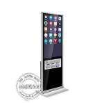 Black 43 Inch Advertising Kiosks Displays With Mobile Phone Wireless Charging