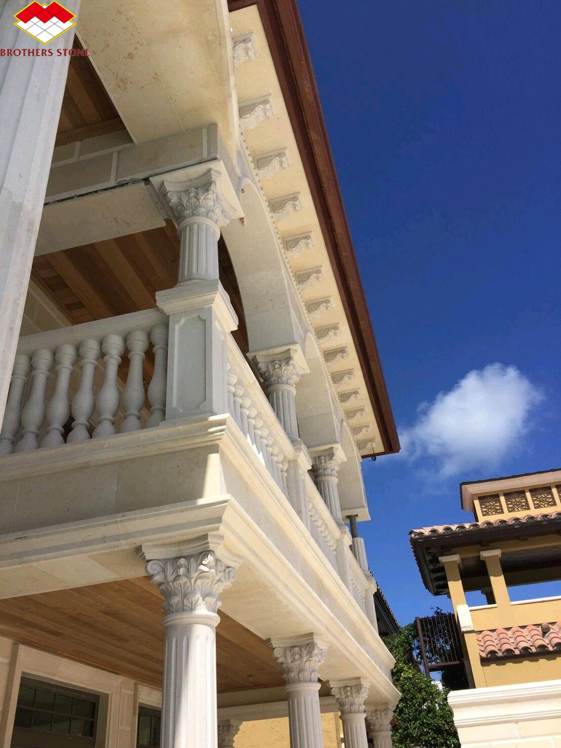 Customized Luxury Marble Staircase Handrail Column for Villa Style Interior Design