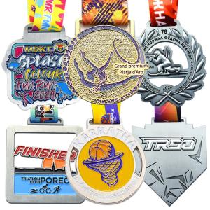 Wholesale Custom Soft Enamel Gold Silver Marathon Medal Swimming Sports Metal Medals from china suppliers