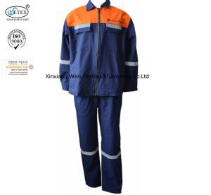 Wholesale Cotton Canvas Two Tone Blue Orange Fr Suit With Reflector Welders Working from china suppliers