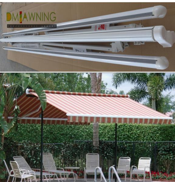Retractable awning double sided outdoor independent awning