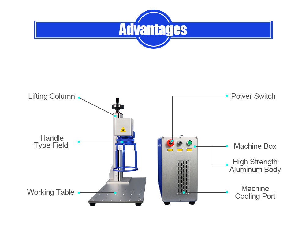 20W 30W 50W CNC Fiber Laser Marking Machine For Metal Carbon Stainless Steel Aluminum