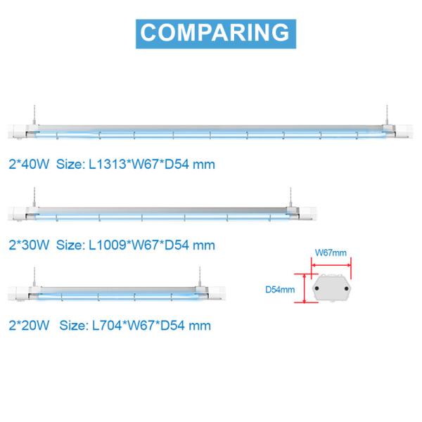 254nm UVC Germicidal Tube Double Sterilized 80W T5 T8 With Smart Sensor