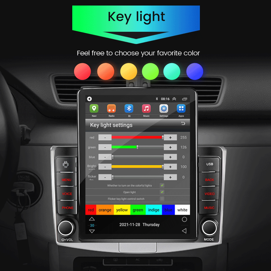 Tesla 9.7 inch Car Stereo Vertical Touch Screen 1 16G Android GPS Navigation System