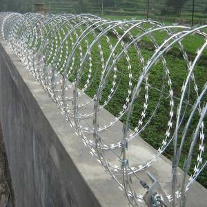 Wholesale Anti Climbing Prison Wire Fence , Heavy Duty Coiled Razor Wire Waterproof from china suppliers