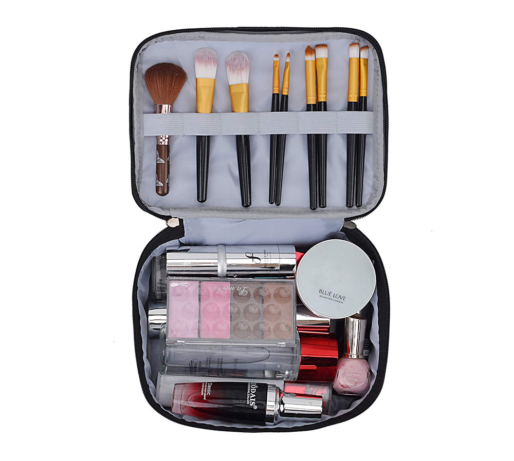 Multifunction Double Layer PU Leather Travel Cosmetic Bags