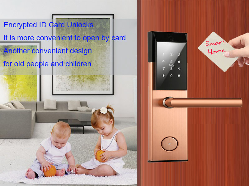 Electronic Security Apartment Smart Door Lock APP Digital Keypad IC Card For Home