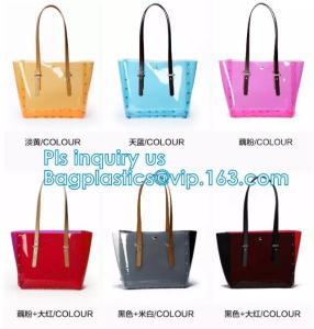 Wholesale PVC Shopping Bag Security Work Tote Shoulder Bag Womens Handbag, pvc transparent women summer handbag, tote shopper bags from china suppliers