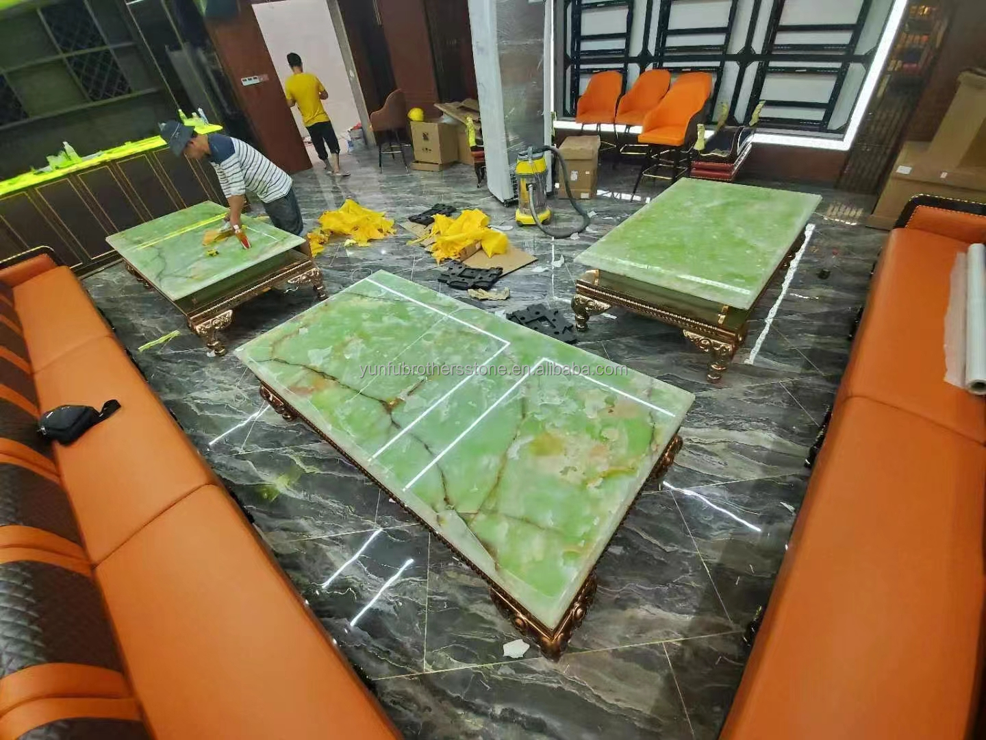 Natural Green Jade Onyx Marble Slabs for Modern Graphic Design and Table Background
