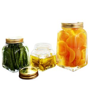 Wholesale 500ml 1000ml Food Grade Glass Pickle Jar Eco Friendly 17.2cm Height from china suppliers