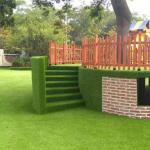 Waterproof Artificial Grass Landscaping / 40mm Pile Fake Grass Landscape