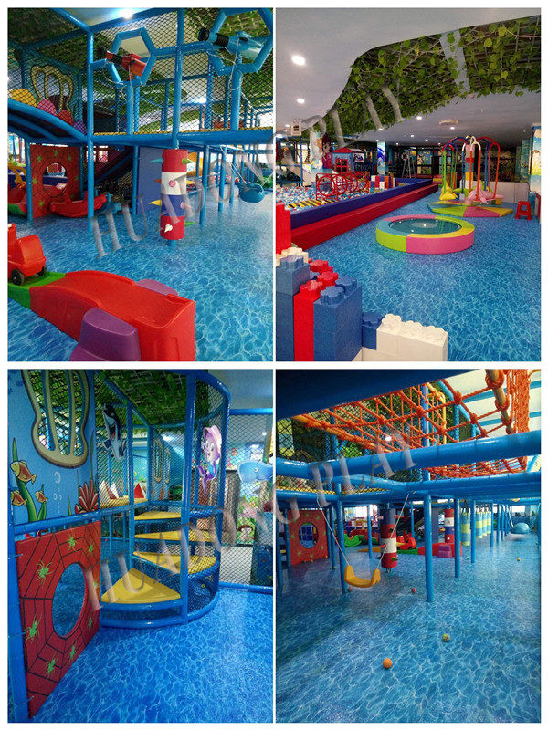 Blue Outdoor Rubber Flooring , EVA Playground Safety Mats Soft Touch