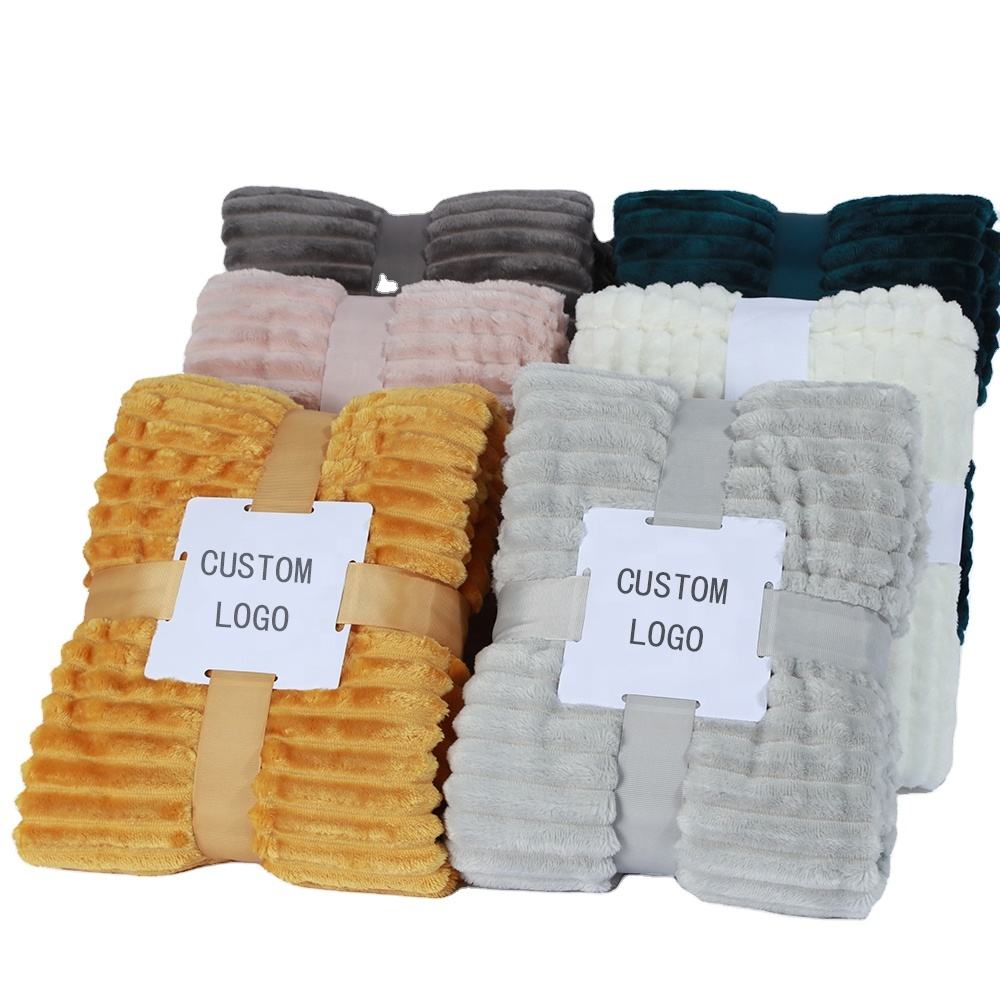 Elegant Super Soft Dyed Polar Fleece Modern Solid Color Throw Blanket for Bedding