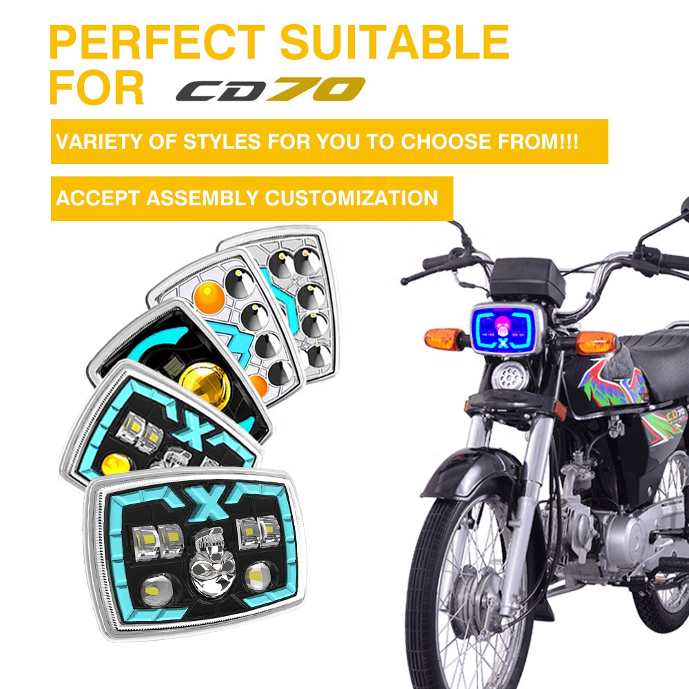CD70 70cc IP67 12 Volt Led Motorcycle Headlight 3030SMD Universal Motorcycle Headlight