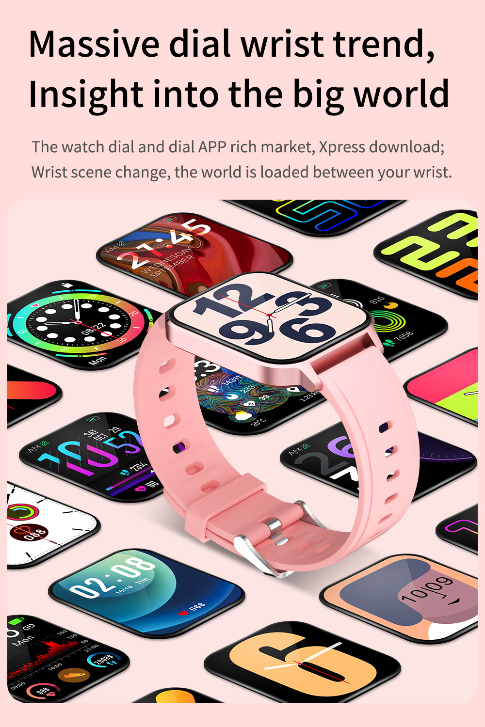 BLE5.0 1.7 Inch Fitness Tracker Smart Watch 280MAH Ip68 Reloj Q18