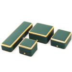 Square Green LED Jewelry Box for Luxury Packaging of Necklaces and Rings