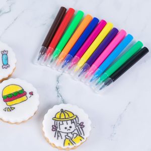Wholesale Kids Fun DIY Cookies Fine Point Edible Marker Pen Mini Size 9 Colors from china suppliers