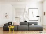 European Contemporary Style Furniture Pink and Grey Fabric Morden Sofa Set