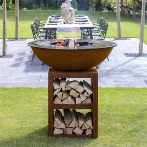Wholesale Large Round Charcoal Plancha Corten Steel Camping Barbecue Grill Fire Bowl Pit from china suppliers