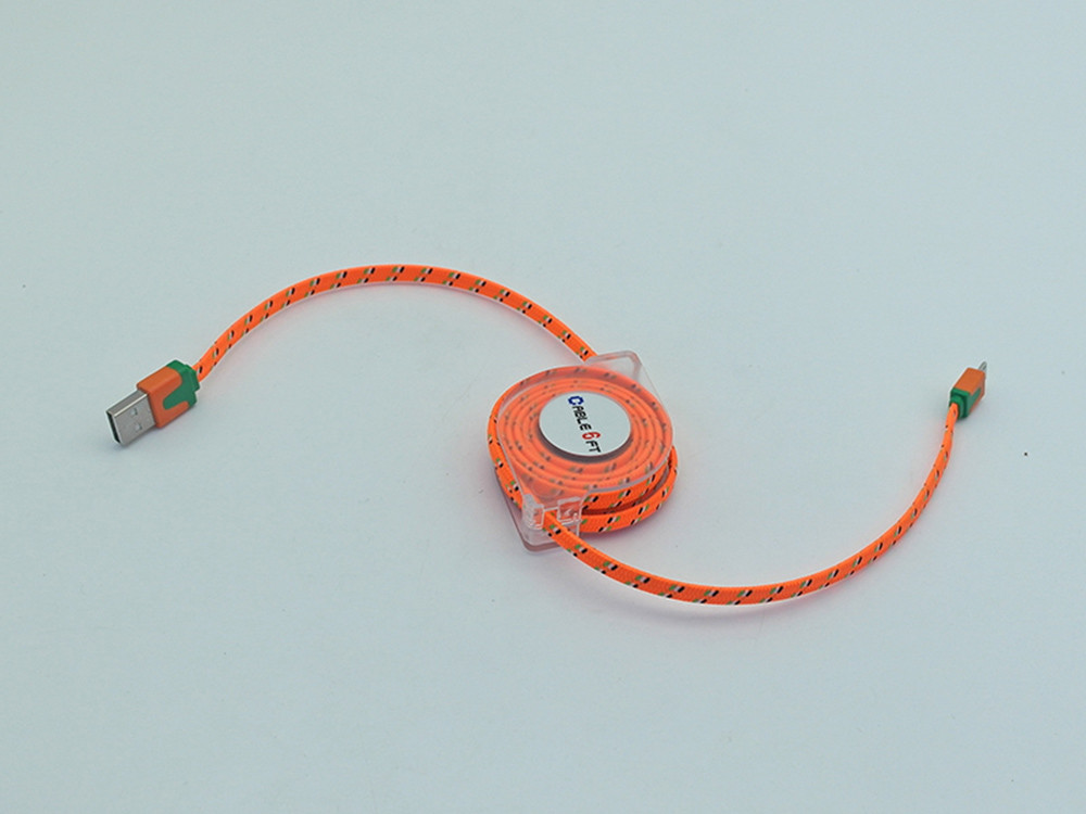 2018 Strong Braid Retractable Types Of Usb Cable to Micro Charger For Samsung