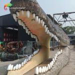 Waterproof Fibreglass Life Size Animals Fiberglass Crocodile Head Door