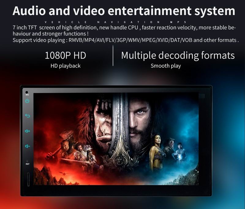 Ouchuangbo android 5.1 car MP5 audio gps stereo radio support 3G WIFI 1024*600 quad core