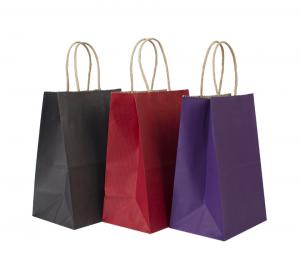 China Uncoated Handle Paper Bags Brown/White/Customized For Bakery Goods on sale