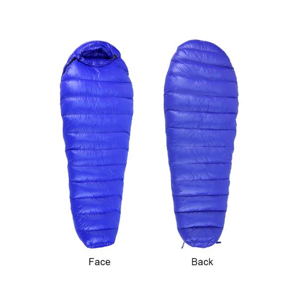 Cold Weather Down Mummy Sleeping Bag Waterproof Blue Childrens Sleeping Bags 20D