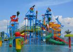 Colorful Outdoor Aqua Playground , Fiberglass 29x27m Kids Water Slide