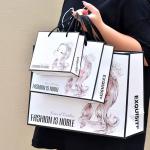 Greaseproof Printed Paper Shopping Bags Custom Paper Bags With Logo